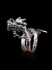 Серебряный перстень "Дракон", кольцо с драконом, массивное