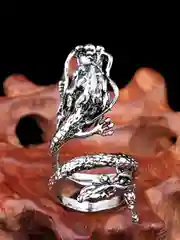 Серебряный перстень "Дракон", кольцо с драконом, массивное
