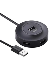 Хаб UGREEN CR106 (20277) USB 2.0 Hub 4 Ports. Длина 1 м. Цвет: черный