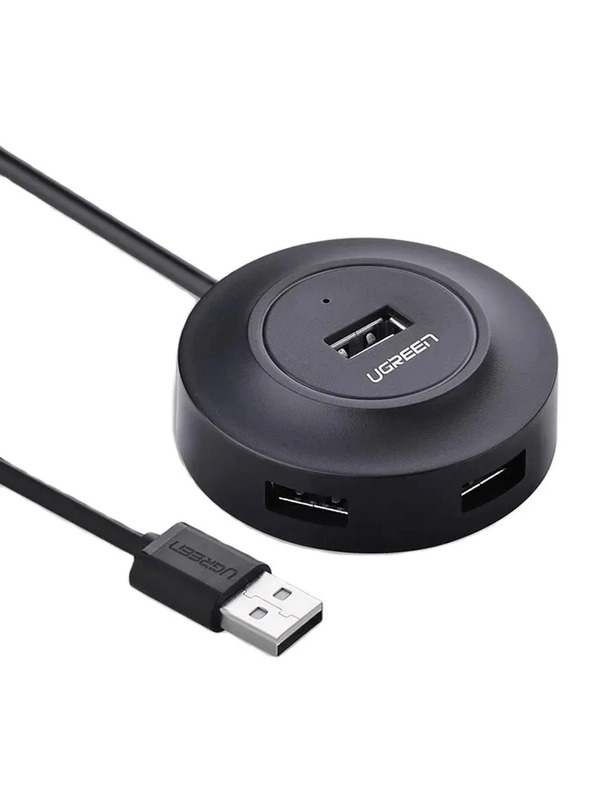 Хаб UGREEN CR106 (20277) USB 2.0 Hub 4 Ports. Длина 1 м. Цвет: черный