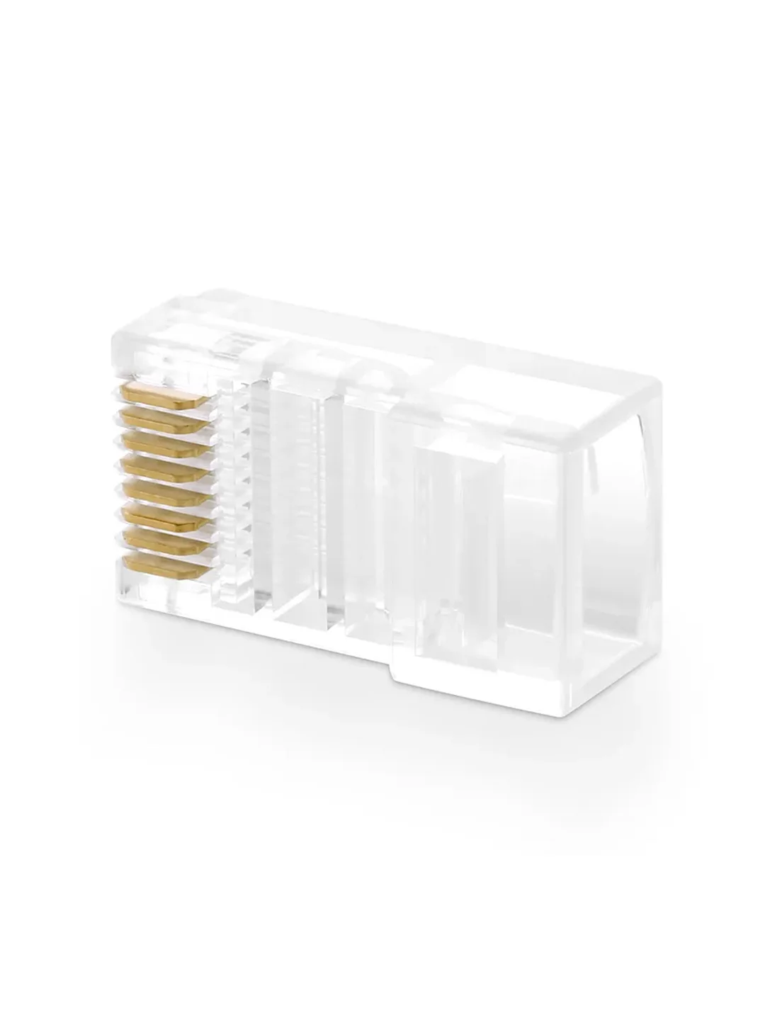 Прозрачный коннектор UGREEN NW110 (50246) RJ45 Network Connector for UTP Cat 5, Cat 5e 100шт