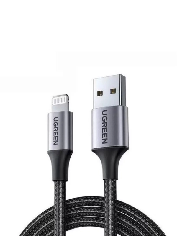 Кабель UGREEN  US199 (60156)  Lightning to USB-A 2.0 Cable. Длина 1 м. Цвет: черный