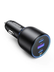 Автомобильное зарядное устройство UGREEN CD293 2*USB-C PD+USB-A 130W с кабелем USB-C-USB-C