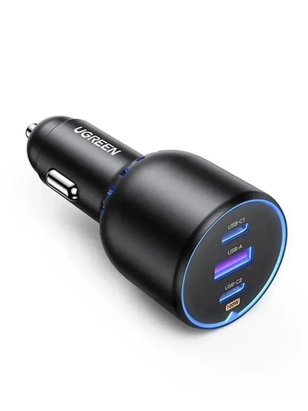 Автомобильное зарядное устройство UGREEN CD293 2*USB-C PD+USB-A 130W с кабелем USB-C-USB-C
