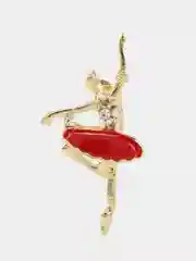 Алый брошь женская "Балерина"
