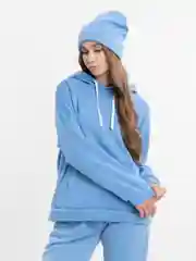 Голубой женские спортивные костюмы на флисе с шапкой/ женские костюмы тройка