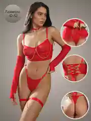 Красный нижнее белье, комплект, женское, комплект нижнего белья, эротический, подарок подруге