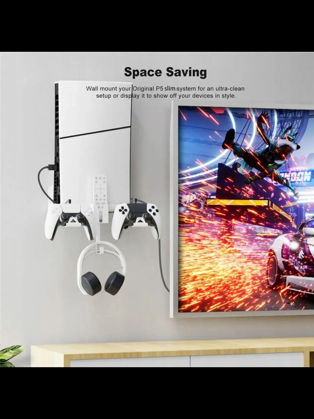 Кронштейн настенный для контроллера PlayStation 5 Slim, подвесной кронштейн для гарнитуры