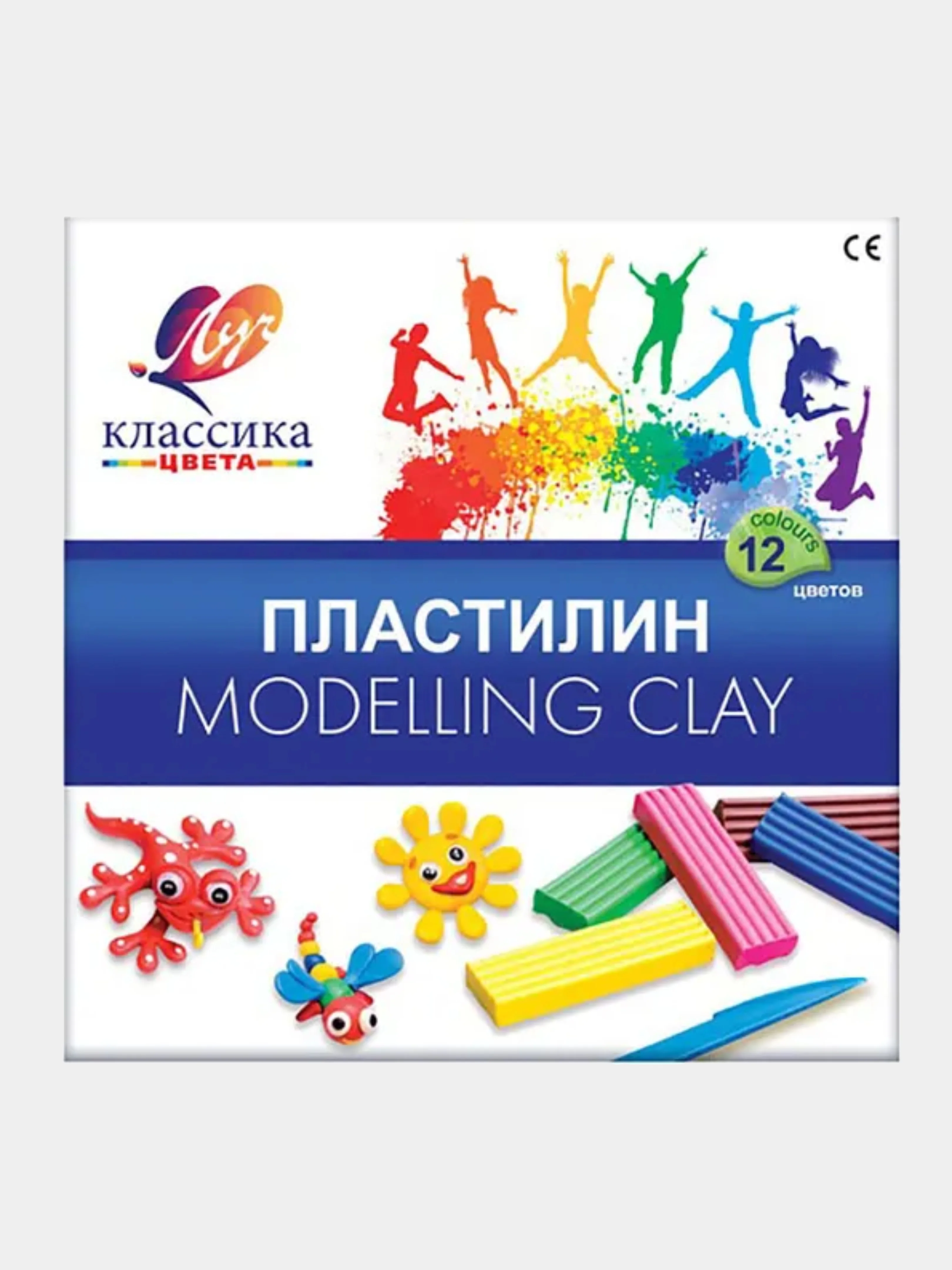 Пластилин Луч Классика 12 цветов 240 грамм со стеком