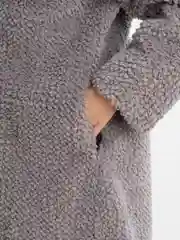 Серый пальто, шуба женская оверсайз
