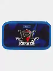 Синий пенал 2 секции, 105 х 190 мм, ламинированный картон
