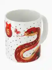 Коралловый кружка новогодняя Змея. Символ года 2025