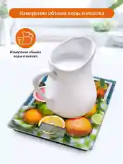 Желтый весы кухонные электронные HOME ELEMENT HE-SC935 с индикатором температуры, цитрусовый фреш