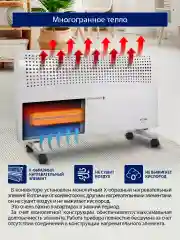 Белый конвекторный обогреватель STINGRAY ST-CH1020D с креплением для настенного монтажа/ 3000 Вт