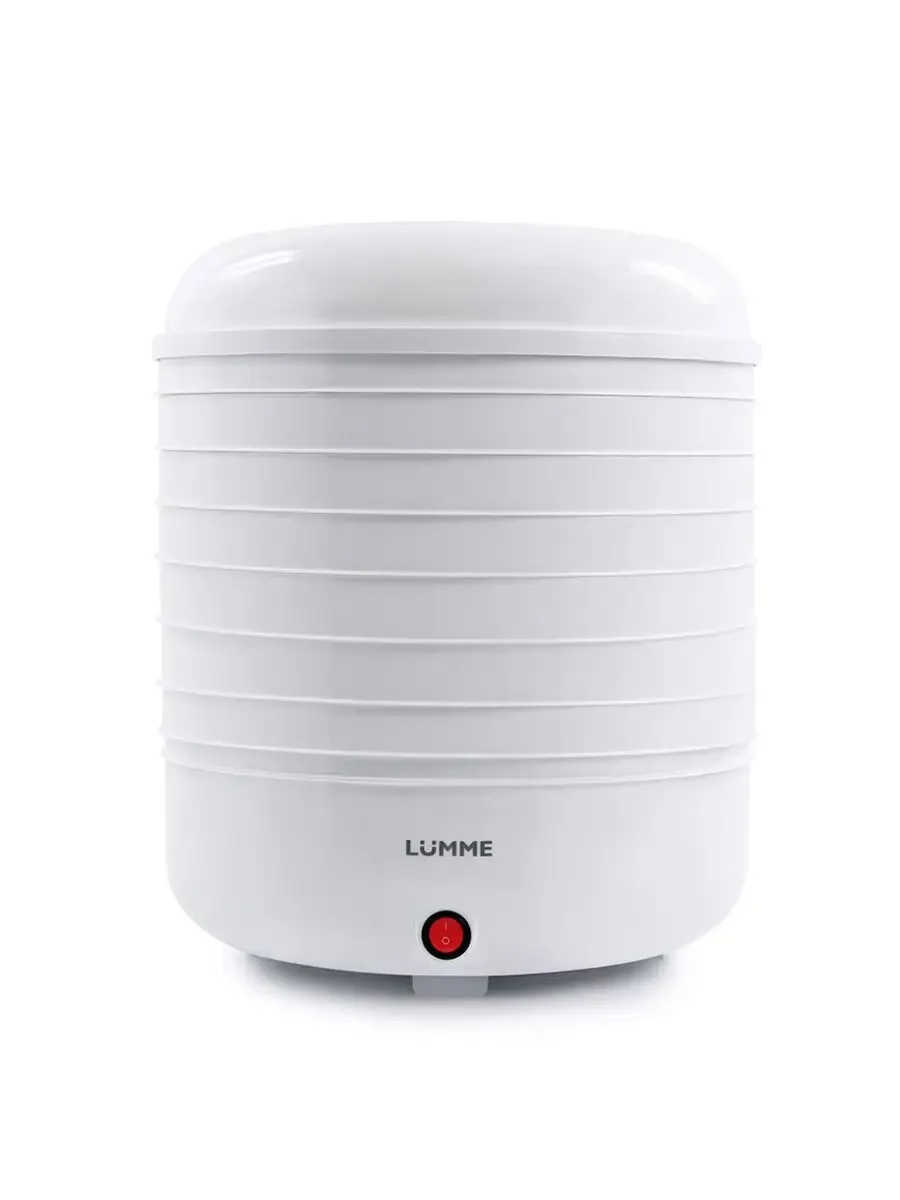 Белый сушилка для овощей и фруктов LUMME LFD-107PP диаметр 32 см, 7 съемных поддонов 200 Ватт