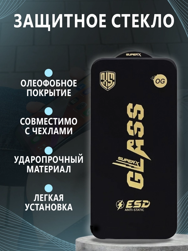 Защитное стекло iPhone (для айфон) OG Xr,11,12,13,14,15,7,8,SE 2020,XR,Mini,Pro,Max,Plus