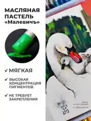 Масляная пастель Малевичъ профессиональная, портрет, 24 цвета