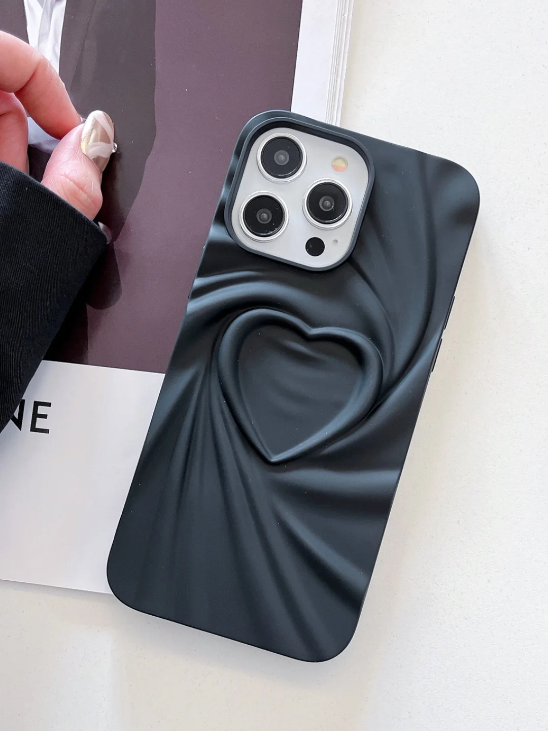 Угольный чехол для iPhone 11/12/13/14/15/16 Pro/Max/Plus, силикон, противоударный, мрамор