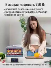 Белый электросушилка д/фруктов, овощей STINGRAY ST-FD703A / встроенный вентилятор/ белый жемчуг