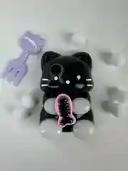 Сквиш Котик черный, с рыбкой антистресс тянучка
