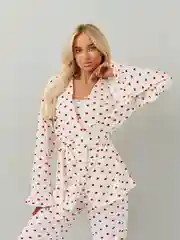 Красный пижама женская, комплект домашний из трикотажа, кимоно 26452147