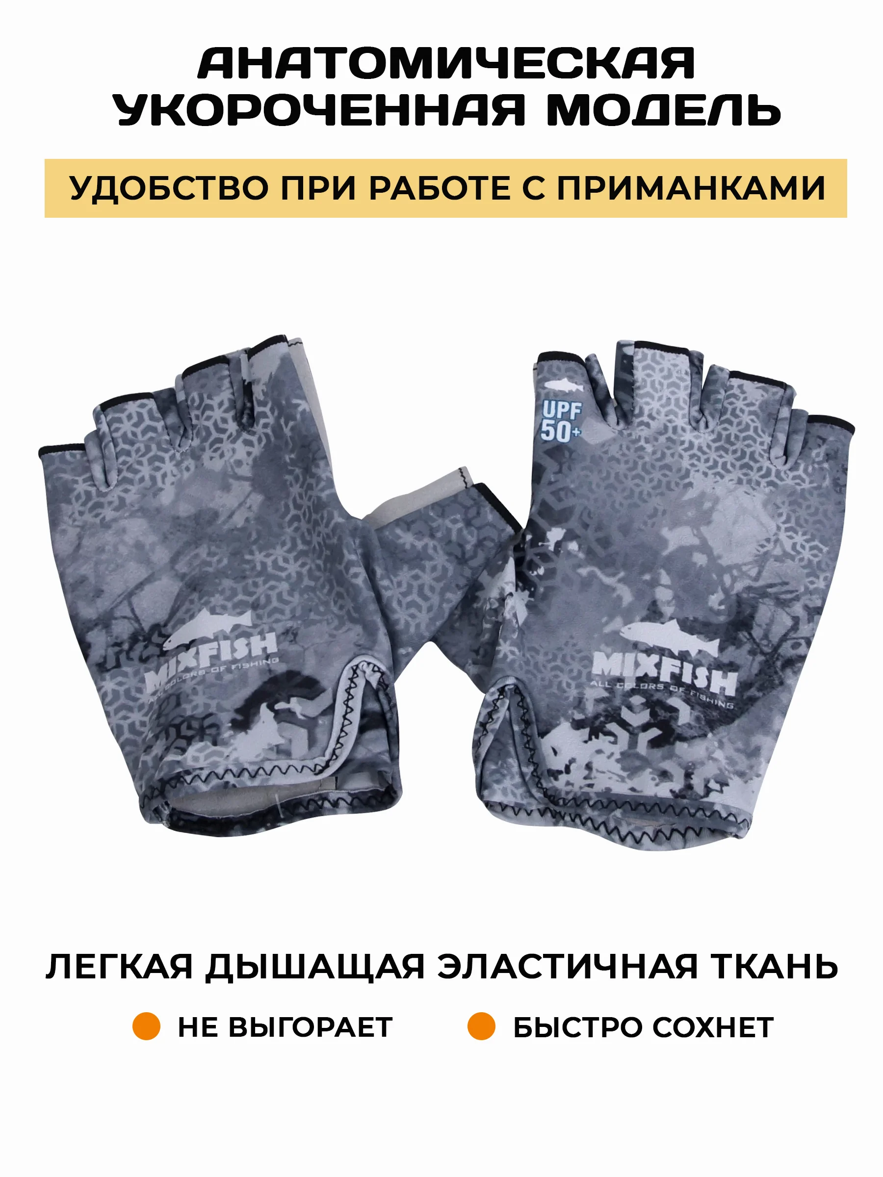 Перчатки для рыбалки летние MixFish scull wave
