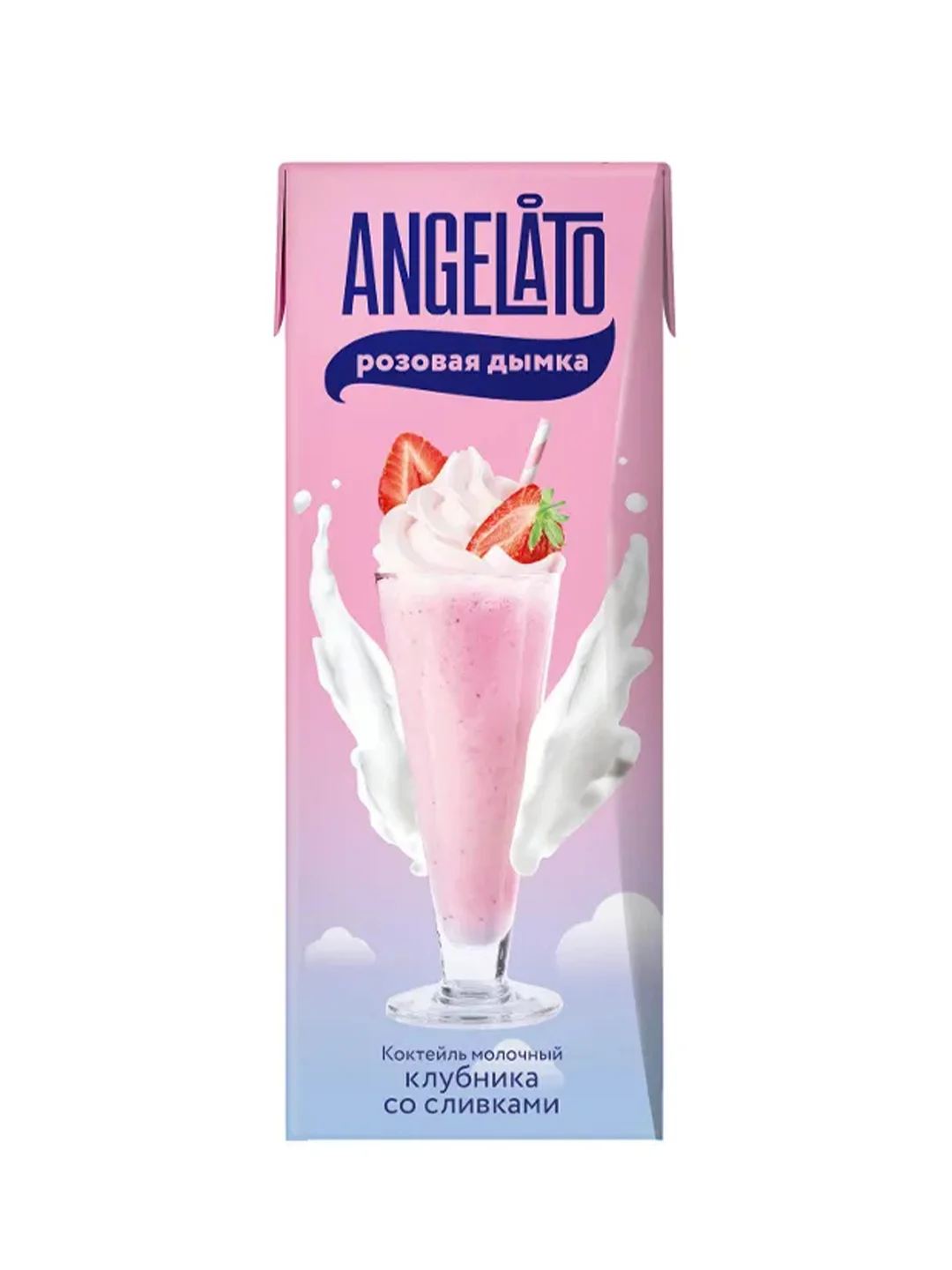 Коктейль молочный Angelato Клубника со сливками 2%, ульт/п, 0,2кг, Slim Leaf