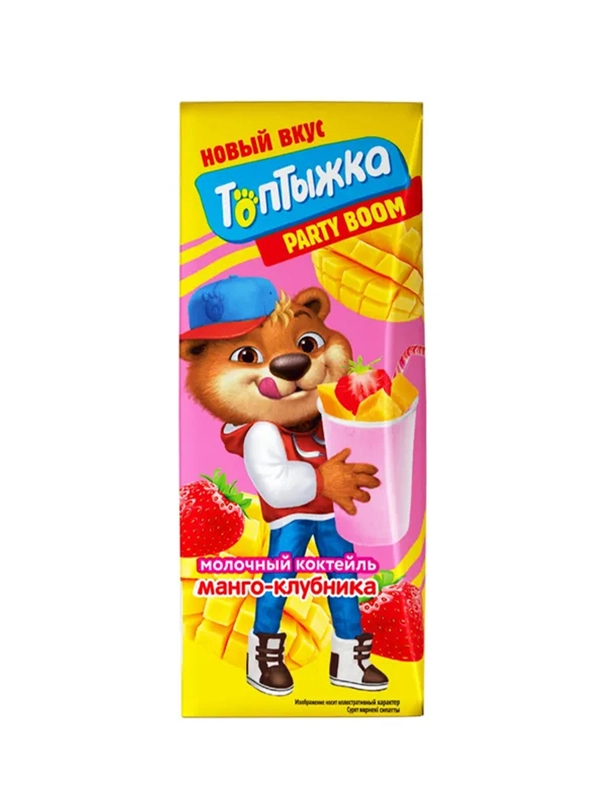 Коктейль молочный Топтыжка Манго-Клубника 2%  0,2л