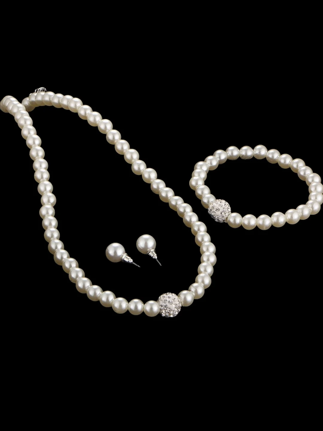Серебряный комплект украшений женский: колье, серьги, браслет,