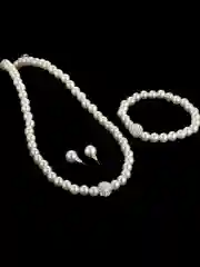 Серебряный комплект украшений женский: колье, серьги, браслет,