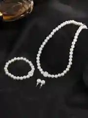 Серебряный комплект украшений женский: колье, серьги, браслет,