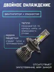 Светодиодная LED лампа для авто H1, H4, H7, HB3/9005, HB4/9006, H8/H9/H11