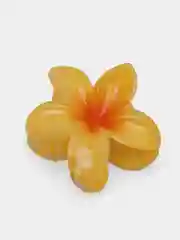 Желтый крабик для волос цветок пластиковый/ Заколка тропический цветок