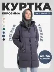 Синий меланж куртка женская зима