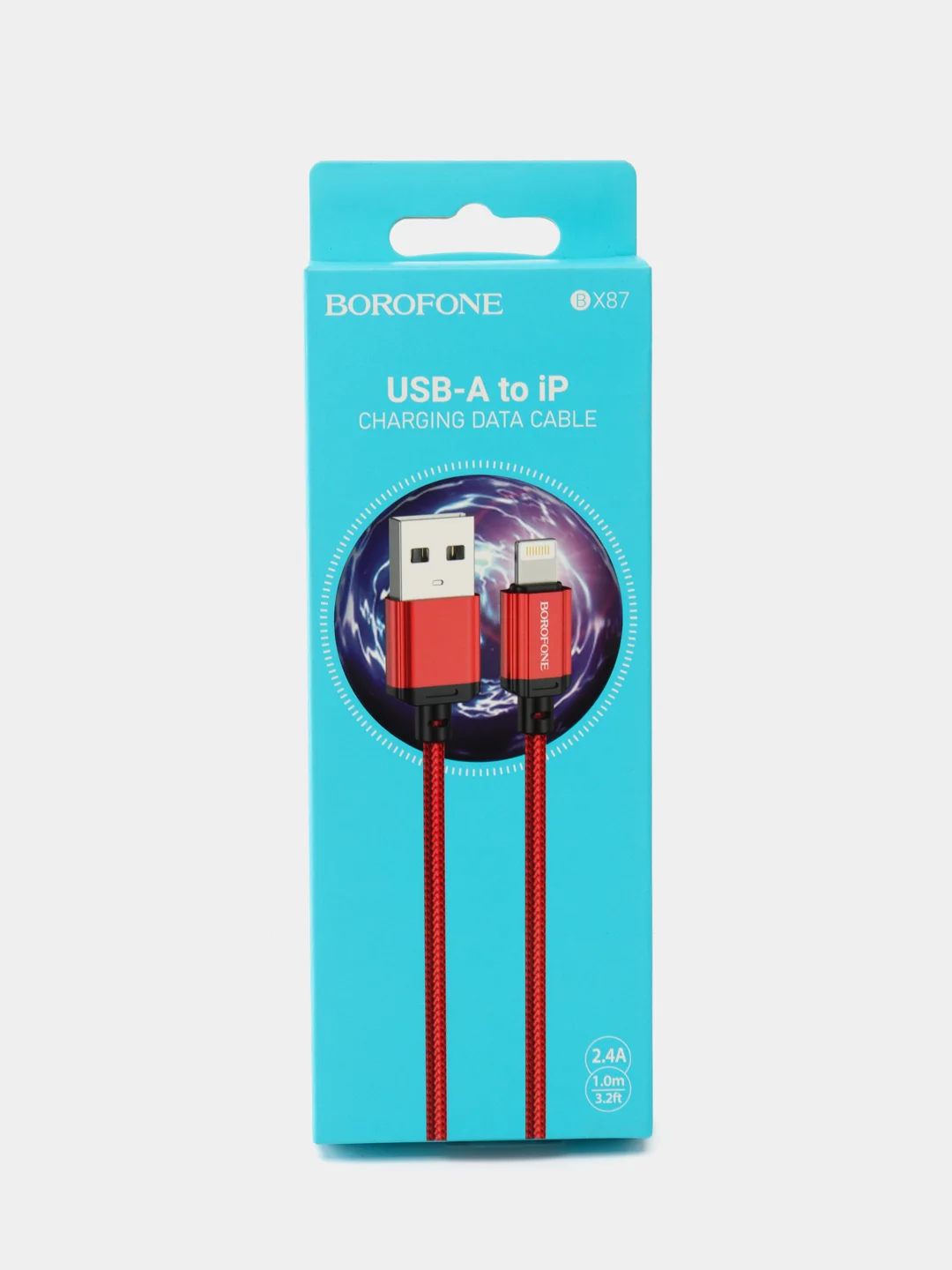 Красный кабель BOROFONE BX87 для iPhone и Android, Micro-USB/Type-C/Lightning, в тканевой оплетке