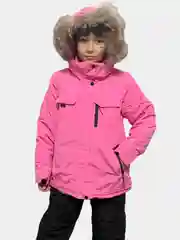 Розовый детский зимний костюм на девочку