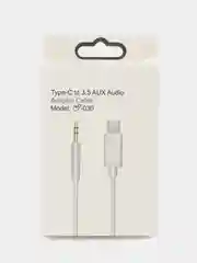 Кабель AUX-Type-C, 3,5mm jack, 1 м, черный