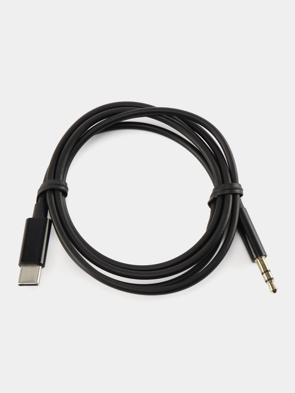 Кабель AUX-Type-C, 3,5mm jack, 1 м, черный