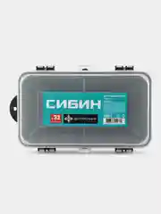 Белый двухсторонний органайзер СИБИН 2 размера для рыболовных снастей, метизов, мелочи, бокс
