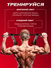 Турник 2 хвата настенный с упорами ATHLETIC черный
