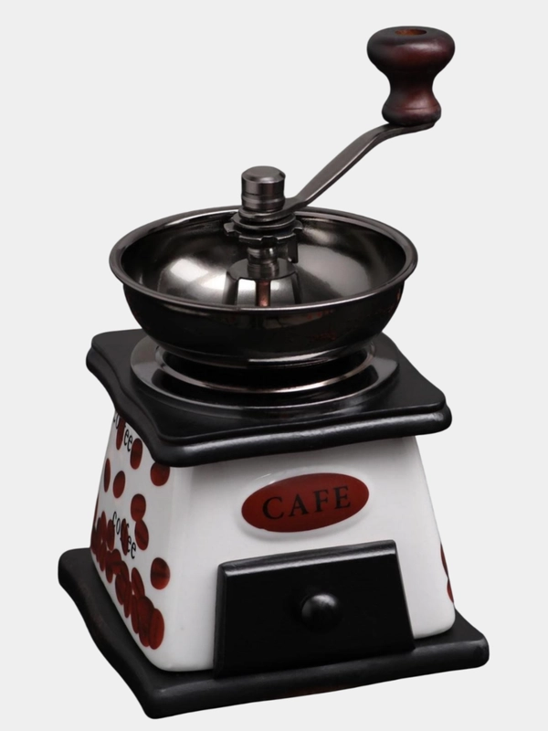 Кофемолка с ручкой Кофейные зерна, 9,516 см, цвет тёмное дерево