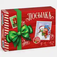 Коробка подарочная новогодняя складная 20х15х5 см., коробка под сладкий подарок новогодний