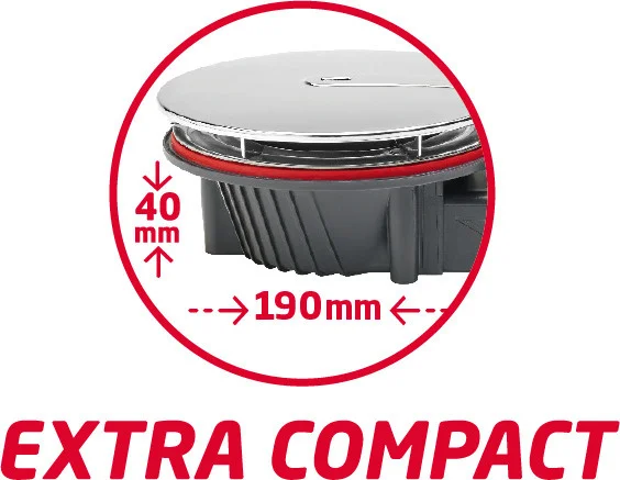 Серый сифон для душевого поддона Wirquin Slim + сверхплоский, сухой затвор, слив D90 мм, 30723365