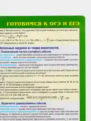 Салатовый плакат Основные математические формулы. Алгебра. Геометрия. Подготовка к ГИА ОГЭ и ЕГЭ