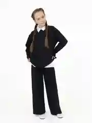 Черный костюм для девочки, свитшот и брюки палаццо Утенок