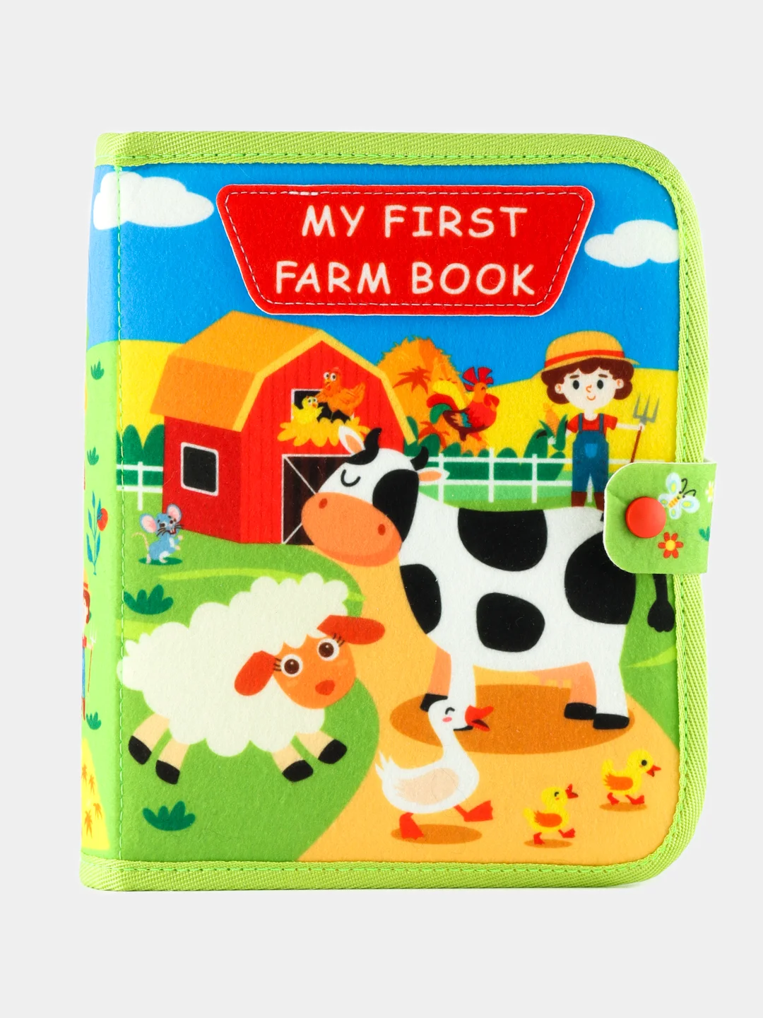 Мягкая развивающая книжка-бизиборд для малышей "My first farm book"