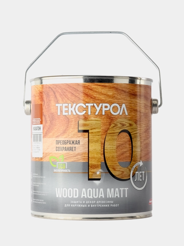 Текстурол WOOD AQUA MATT, защитно-декоративное средство на водной основе, Махагон, 2,5л