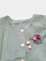 Оливковый детское платье вельветовое с длинным рукавом