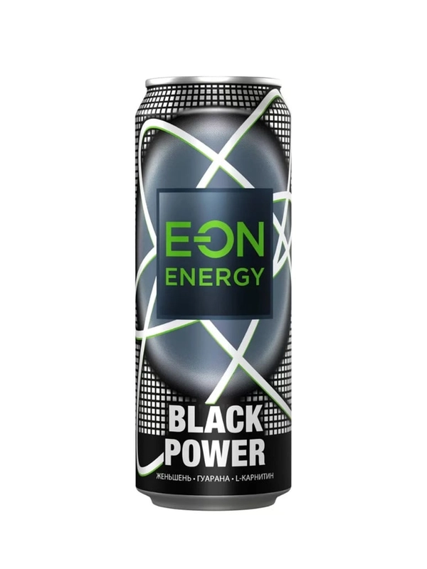 Энергетический газированный напиток E-ON black power 0,45л ж/б