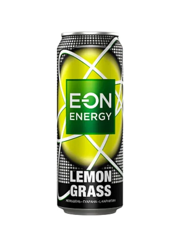 Энергетический газированный напиток  E-ON  Lemongrass 0,45л ж/б